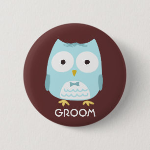 Owl Groom Wear Bow Krawatte NIEDLICHER Button