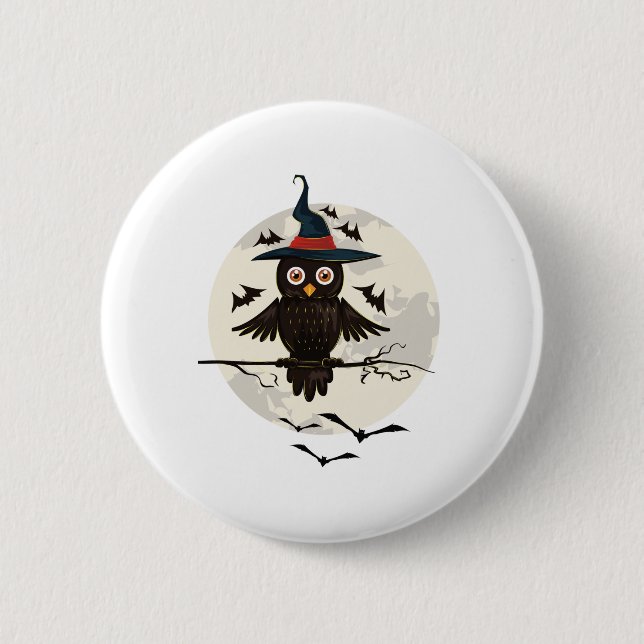 Owl Halloween Button (Vorderseite)