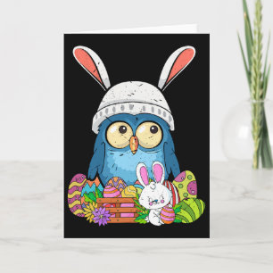 Owl Hasenohren Hase Ostereier Jagd Kinder Junge Karte