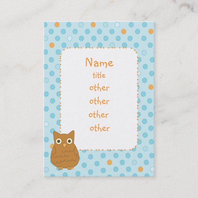 Owl Heart Tree Visitenkarte (Vorderseite)