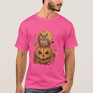 Owl Hexenhut auf KürbisHalloween Dark Academia W T-Shirt