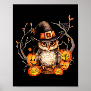 Owl Hexenhut Pumpkin Spookuy Halloween Kinder Männ Poster