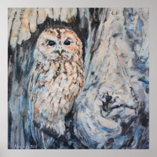 Owl Hideout Fine Art Print Poster