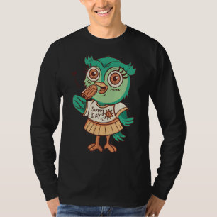 Owl Ice Cream Food Zoo Animals Children Owells T-Shirt