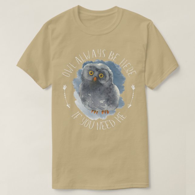 Owl Immer hier sein - Forest Bird Wildlife Owl Art T-Shirt (Design vorne)