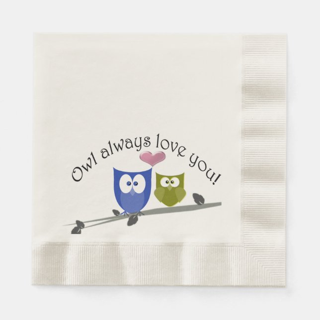 Owl immer Liebe Sie, Paper Napkin Serviette (Vorderseite)