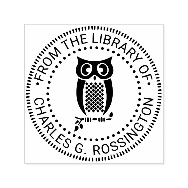 Owl in der Zweigbibliothek Buchname Nr. 2 Permastempel (Design)