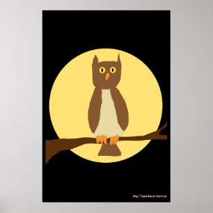 Owl in Mondposter Poster
