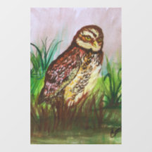 Owl in nature watercolor wallpaper decor art
