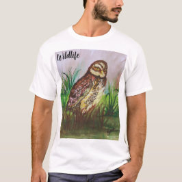 Owl in nature watercolor wallpaper decor art T-Shirt