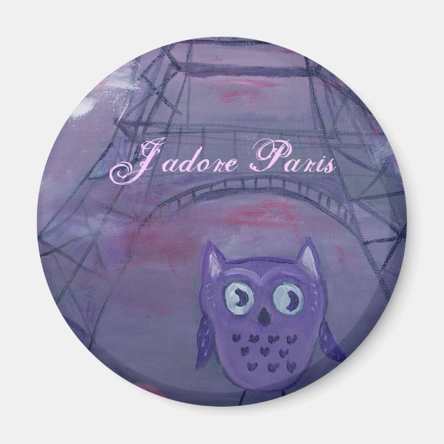 Owl in Paris, J'adore Paris Magnet (Vorne)