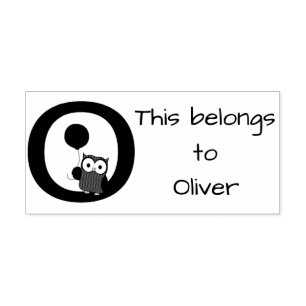 Owl Initial Gummistempel