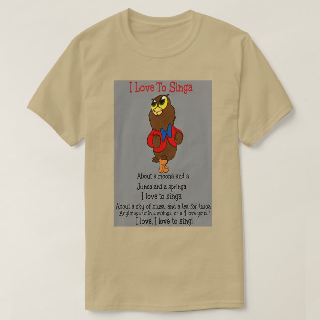 Owl Jolson I love to Singa T-Shirt (Design vorne)