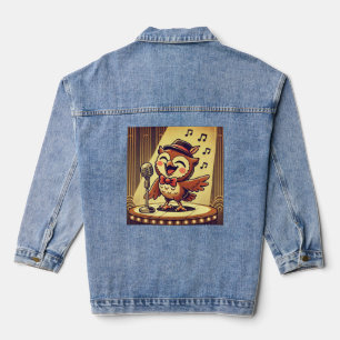 Owl Jolson - Vintag Jazz Singing Owl Jeansjacke