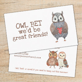 Owl Kids Calling Card Telefonnummerkarte