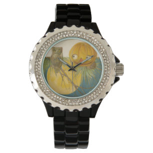 Owl Kürbislaterne Pumpkin Vollmond Armbanduhr
