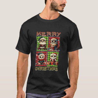 Owl Leopard Buffalo Karierte Tiere Lover Merry Chr T-Shirt