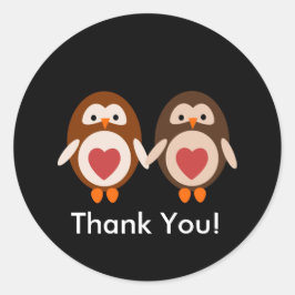Owl Liebe danke Ihnen Aufkleber für Karte