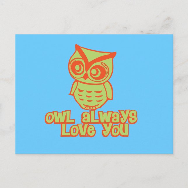 Owl Liebe dich immer! Postkarte (Vorderseite)