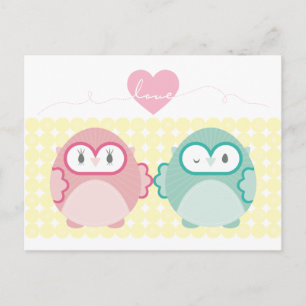 OWL LIEBE: Weichtes Mädchen + Junge Postkarte