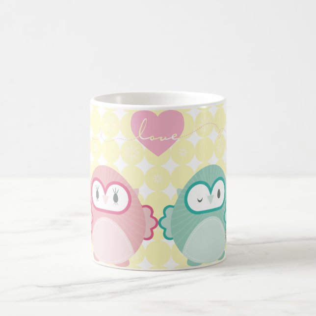 OWL LIEBE: Weichtes Mädchen + Junge Tasse (Mittel)