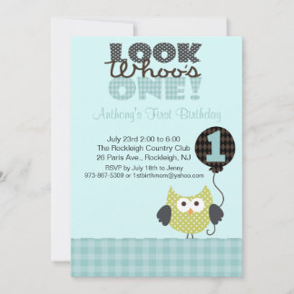Owl Look Wer ist eine Einladung zum Geburtstag
