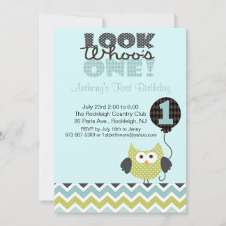 Owl Look Wer ist eine Einladung zum Geburtstag