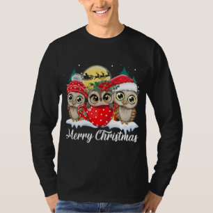 Owl Lover Frohe Weihnachten Funny Owls Ugly Christ T-Shirt