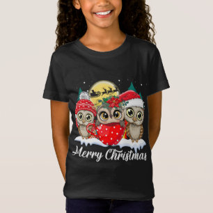 Owl Lover Frohe Weihnachten Funny Owls Ugly Christ T-Shirt