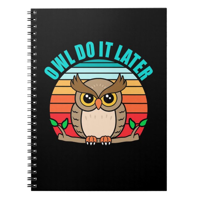Owl macht es später notizblock (Vorderseite)