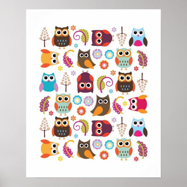 Owl Meeting Poster Print (Vorne)