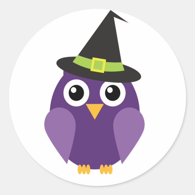 Owl mit Hat Halloween Stickers (Vorderseite)