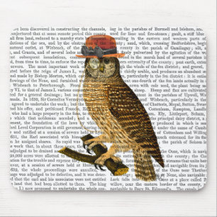 Owl mit Steampunk Style Bowler Hat Mousepad
