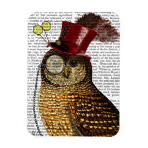 Owl mit Top Hat 3 Magnet