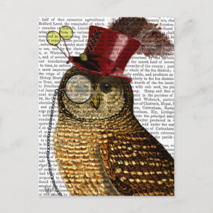 Owl mit Top Hat 3 Postkarte