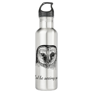 Owl mit Zitat Edelstahlflasche