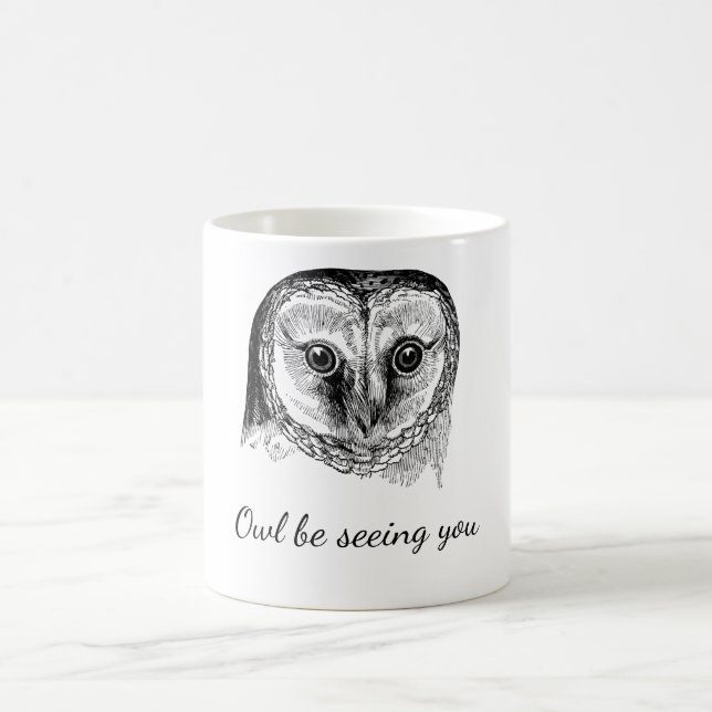 Owl mit Zitat Kaffeetasse (Mittel)