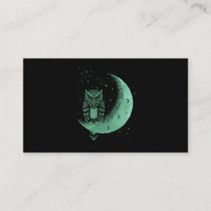 Owl Moon Bird Crescent Visitenkarte