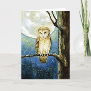 Owl Moon Blank Grußkarte Karte