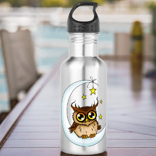 Owl Moon Blue Niedlich Stars Edelstahlflasche