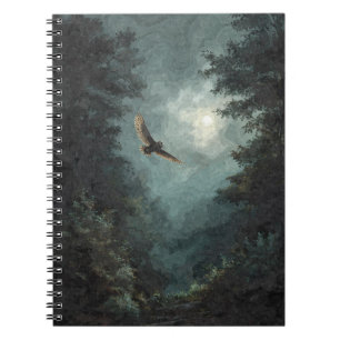 Owl Moonlit Forest Notebook Notizblock