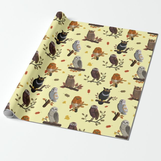 Owl Muster Geschenkpapier (Ungerollt)