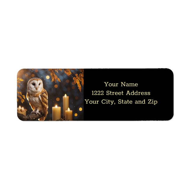 Owl Mystical Magical Enchanting Return Address (Vorne)