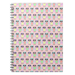 Owl Niedliches Muster Pastell Notebook Notizblock