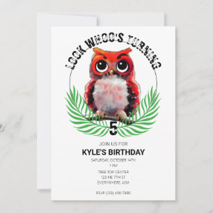 Owl Night Long Birday Party Einladung
