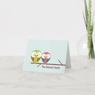Owl Note Card - Mod Karte