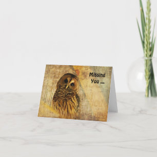 Owl Note Card - Vermisst Karte