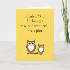 Owl Nurse Prezeptor Danke Karte