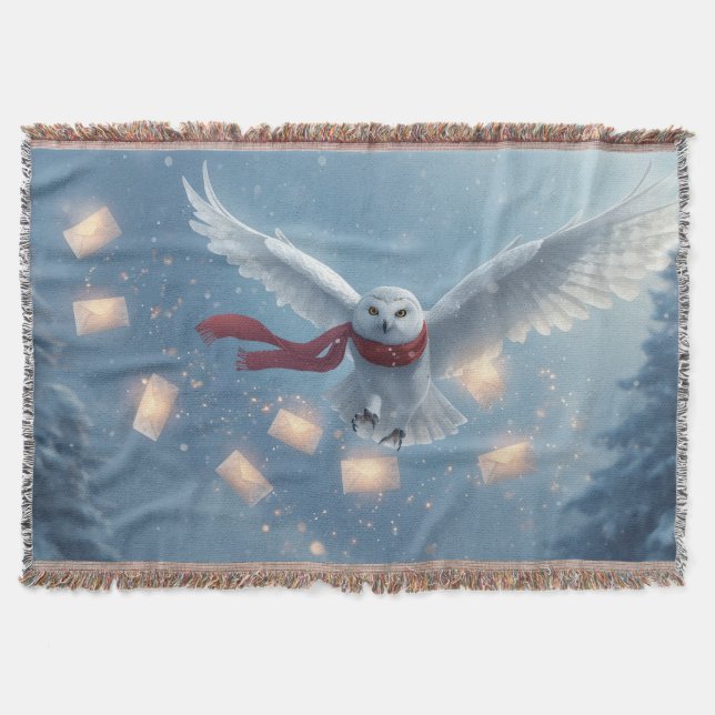 "Owl of Winter Dreams Throw Blanket” Decke (Vorderseite)