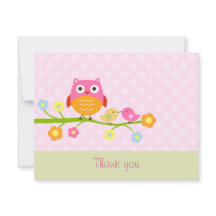 Owl on Branch Dankeschön Card